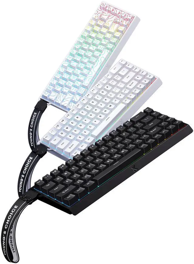 Alt view image 7 of 7 - MCHOSE ACE 68 60% Mechanical Gaming Keyboard Wired Rapid Trigger Hall Effect Keyboard Magnetic Switch Hyper-Fast 8000Hz Adjustable Actuation, Hot Swap, RGB PC MAC Laptop (White / Ice Blue)