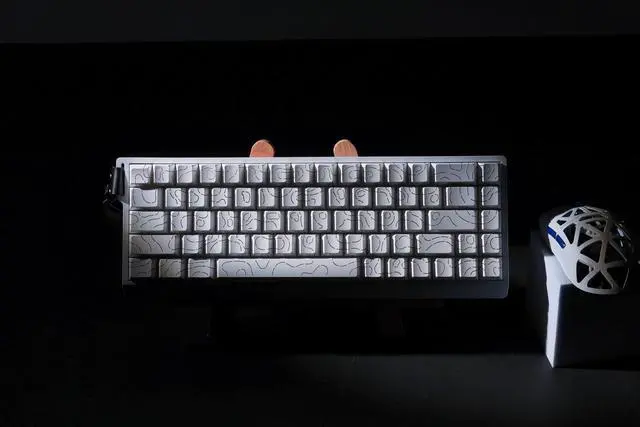 Alt view image 7 of 8 - MCHOSE ACE 68 60% Mechanical Gaming Keyboard Wired Rapid Trigger Hall Effect Keyboard Magnetic Switch Hyper-Fast 8000Hz Adjustable Actuation, Hot Swap, RGB PC MAC Laptop (White Topographic/Ice Rhino)