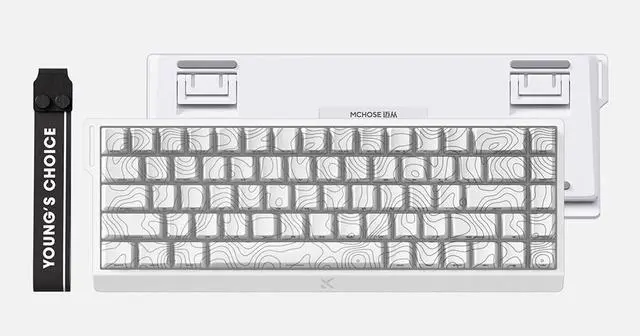 Alt view image 4 of 8 - MCHOSE ACE 68 60% Mechanical Gaming Keyboard Wired Rapid Trigger Hall Effect Keyboard Magnetic Switch Hyper-Fast 8000Hz Adjustable Actuation, Hot Swap, RGB PC MAC Laptop (White Topographic/Ice Rhino)