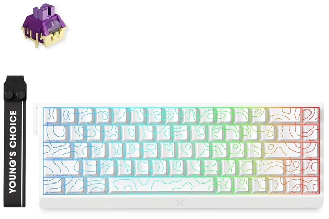 Main image of MCHOSE Ace 68 Hall Effect Magnetic Switch Gaming Keyboard - White Topographic
