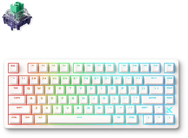 Alt view image 2 of 2 - MCHOSE Jet 75 Rapid Trigger Keyboard 75%, Hall Effect Black Gaming Keyboard, Wired RGB Custom Mechanical Keyboards with Magnetic Switch, PBT Keycaps, White