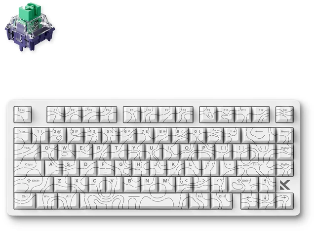 Main image of MCHOSE Jet 75 Hall Effect Magnetic Switch Gaming Keyboard - White Topographic