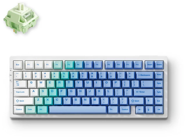 Main image of MCHOSE G75 Pro Tri-Mode Wireless Mechanical Keyboard, 75% Layout, Bluetooth/2.4GHz/USB-C, Hot Swappable Gasket Mount Keyboard, RGB South-Facing Backlit, Matcha Latte Switch, Arctic Snow