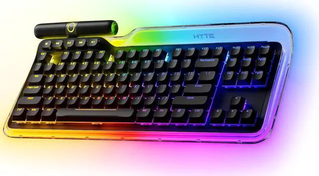 Main image of HYTE Keeb TKL - Modern Human Interface - Customizable Tenkeyless Wired Crystal Bubble RGB Gasket Mounted Mechanical Keyboard - Fluffy Lavender Linear Switches - Crystal/Black