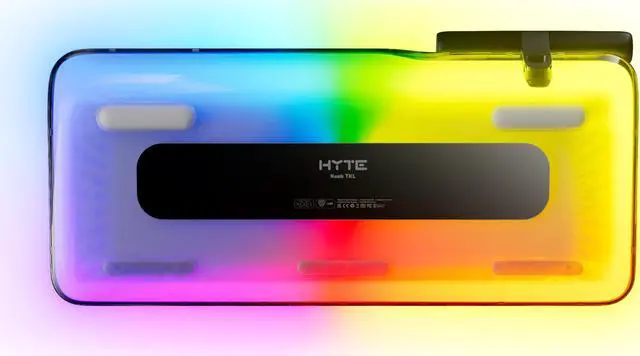 Alt view image 4 of 10 - HYTE Keeb TKL - Modern Human Interface - Customizable Tenkeyless Wired Crystal Bubble RGB Gasket Mounted Mechanical Keyboard - Fluffy Lavender Linear Switches - Crystal/Black