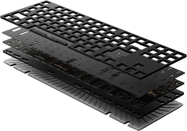 Alt view image 6 of 10 - HYTE Keeb TKL - Modern Human Interface - Customizable Tenkeyless Wired Crystal Bubble RGB Gasket Mounted Mechanical Keyboard - Fluffy Lavender Linear Switches - Crystal/Black