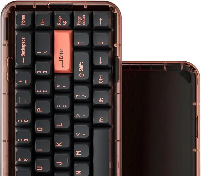 Alt view image 2 of 3 - Mojo68 Pigeon RGB Mechanical Keyboard - Hotswap - SF Layout - Retro - Gateron Pro White