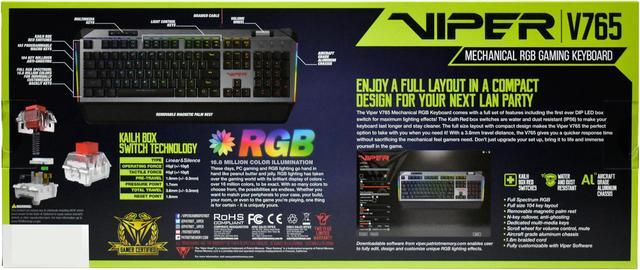 Alt view image 19 of 20 - Patriot Viper Gaming V765 Mechanical RGB Illuminated Gaming Keyboard w/Media Controls - Kailh Box Switches, 104-Standard Keys, Removable Magnetic Palm Rest - PV765MBWUXMGM