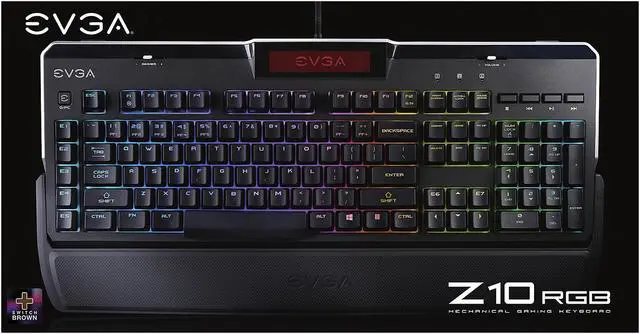 Alt view image 9 of 9 - EVGA Z10 RGB Gaming Keyboard, RGB Backlit LED, Mechanical Brown Switches, Onboard LCD Display, Macro Gaming Keys
