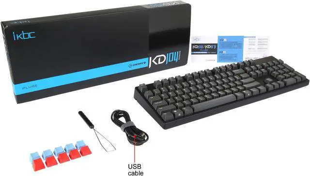 Alt view image 5 of 5 - iKBC KD104 PBT Full Size Mechanical Gaming Keyboard with Cherry MX Brown Switch, Black Case