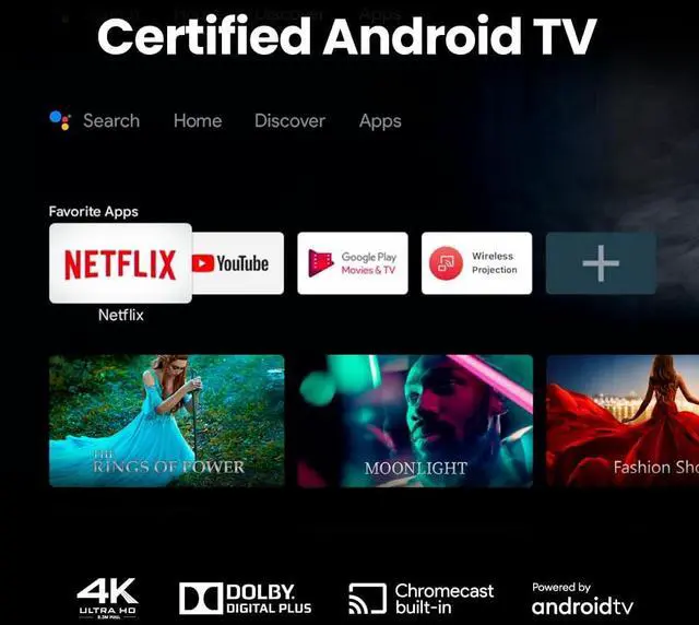 Alt view image 4 of 9 - BenQ W4100i 4K HDR Smart Home Theater Projector, 3200 Lumens, 100% DCI-P3, Rec.709, Factory-Calibrated, Android TV with Netflix, 4-Way Lens Shift, HDR10+ & HLG Support, LED Long Lifespan