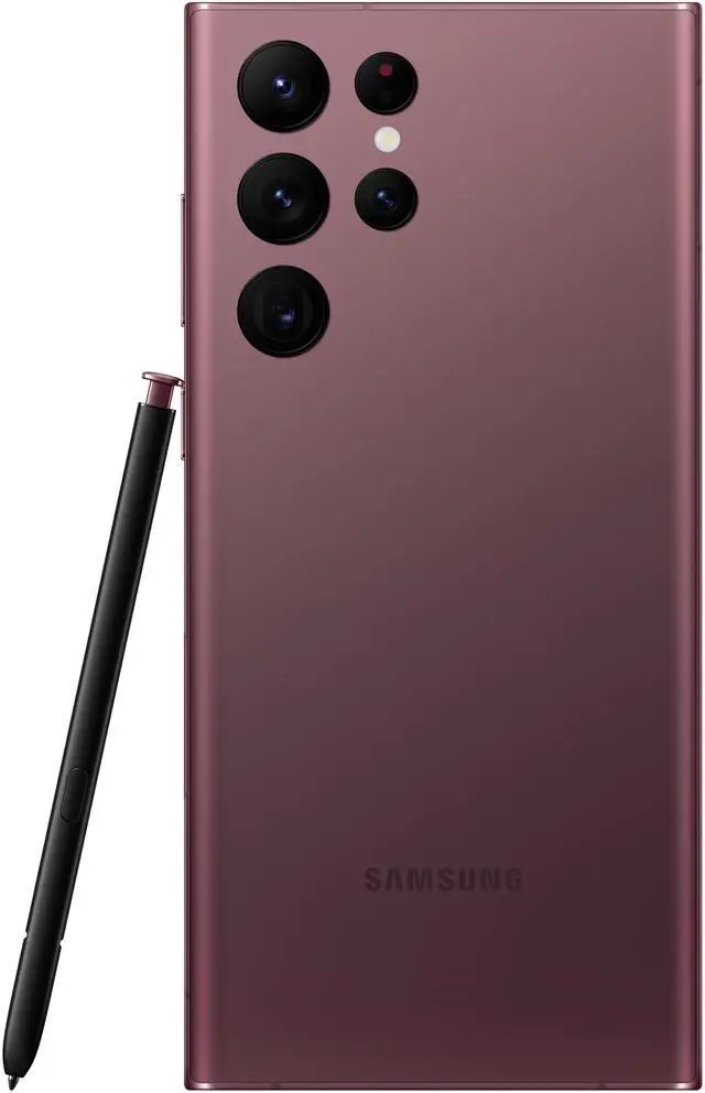 Alt view image 7 of 7 - Samsung Galaxy S22 Ultra Dual-SIM + eSIM 256GB ROM + 12GB RAM (GSM | CDMA) Factory Unlocked 5G SmartPhone (Burgundy) - International Version