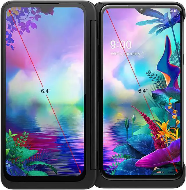Alt view image 3 of 8 - LG G8X Thinq Dual Screen Unlocked Smartphone - 6/128 GB - Aurora Black