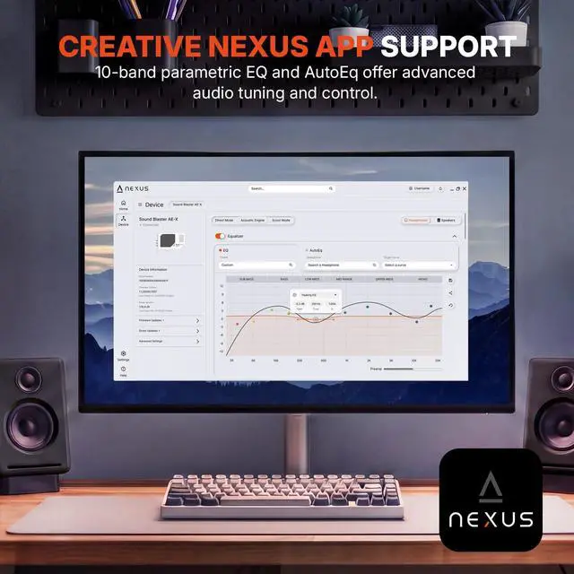 Alt view image 6 of 10 - Creative Labs Sound Blaster AE-X PCIe Sound Card, Hi-res 32-bit/384 kHz DSD256 Audio, ESS DAC, Built-in Headphone Amplifier, ASIO 2.3, for Desktop PC Gaming and Hi-Fi Playback