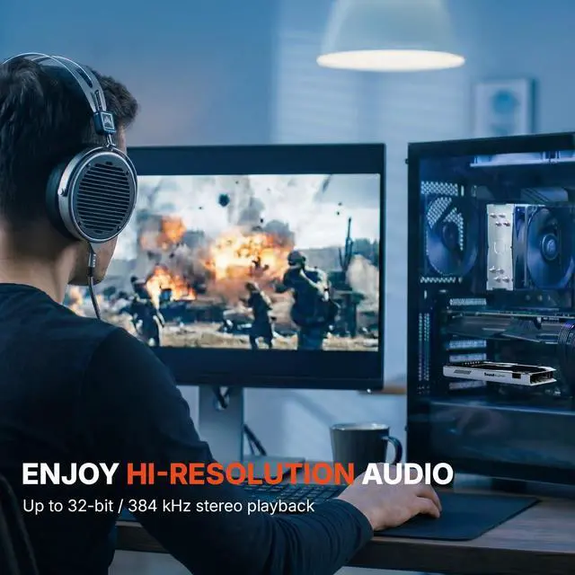 Alt view image 5 of 10 - Creative Labs Sound Blaster AE-X PCIe Sound Card, Hi-res 32-bit/384 kHz DSD256 Audio, ESS DAC, Built-in Headphone Amplifier, ASIO 2.3, for Desktop PC Gaming and Hi-Fi Playback