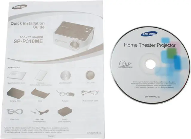 Alt view image 11 of 12 - SAMSUNG SPP310MEMX 800 x 600 50 ANSI Lumen (1,300 Lux) Projector 1000:1