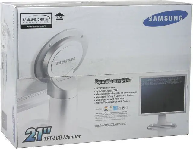 Alt view image 10 of 10 - SAMSUNG 21" a-si TFT/PVA LCD UXGA LCD Monitor 8 ms(GTG) D-Sub, DVI-D, S-Video, RCA, Component, Mini-DIN 214T-BK