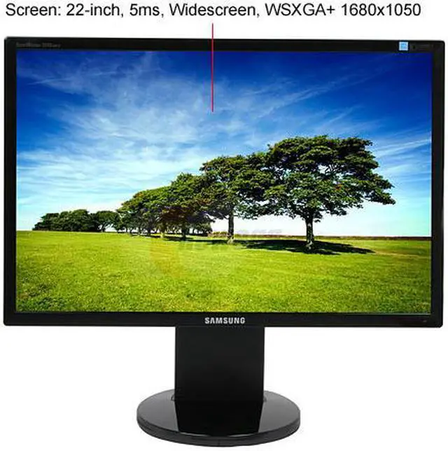 Alt view image 2 of 14 - SAMSUNG 2243BWX High Gloss Piano Black 22" 5ms DVI Widescreen LCD Monitor with Height/Pivot Adjustments and 2-port USB Hub 300 cd/m2 DC 8000:1