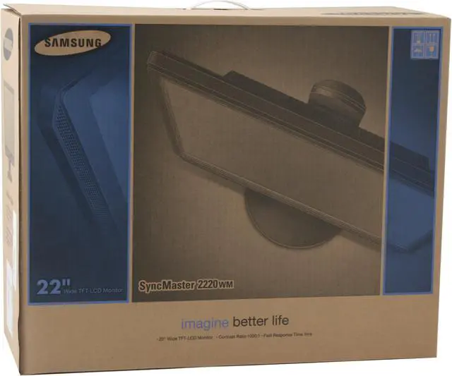 Alt view image 12 of 12 - SAMSUNG 2220WM-HAS Black 22" 5ms DVI Widescreen LCD Monitor with Height Adjustment 300 cd/m2 1000:1 Built in Speakers