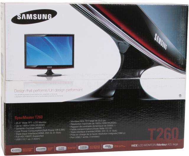 Alt view image 14 of 14 - SAMSUNG T260 Rose-Black 25.5" 5ms Touch of Color Series HDMI Widescreen LCD Monitor 300 cd/m2 DC 20000:1