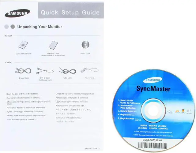 Alt view image 11 of 12 - SAMSUNG 2243SWX Glossy Black 21.5" 5ms Full HD 1080P Widescreen LCD Monitor 300cd/m2 DC 15000:1 (1000:1) w/ HDCP Support