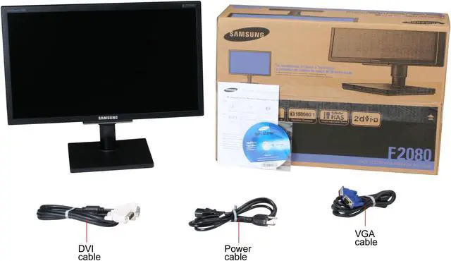 Alt view image 9 of 9 - SAMSUNG F2080 Black 20" Widescreen LCD Monitor 250 cd/m2 DC 150000:1(3000:1) w/height & swivel adjustment