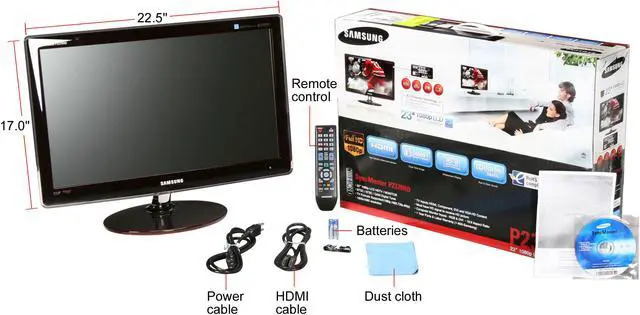Alt view image 7 of 7 - SAMSUNG 23" LCD Monitor 5 ms D-Sub, DVI, HDMI, Component, Composite, DTV Tuner, Optical Out P2370HD