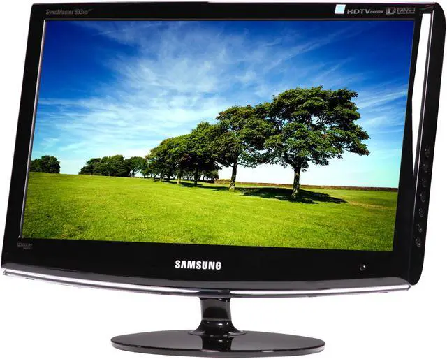 Main image of SAMSUNG 933HD+ High Glossy Black 18.5" 5ms HDMI Widescreen LCD HDTV Monitor 300 cd/m2 DC 10,000:1 (1,000:1) Built in Speakers and Digital TV tuner