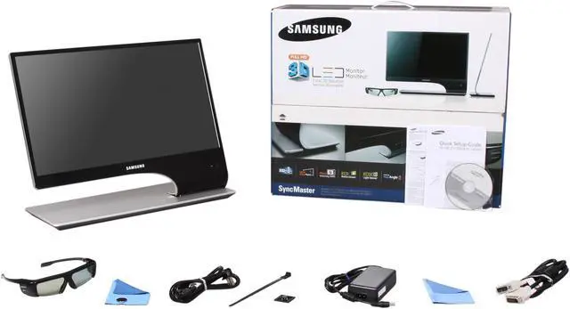 Alt view image 9 of 9 - SAMSUNG S23A950D Black 23" Full HD LED BackLight LCD 120Hz 3D Monitor w/ 3D Glasses 250 cd/m2 DCR 1,000,000:1 (1,000:1)