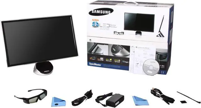 Alt view image 9 of 9 - SAMSUNG S23A750D Black 23" Full HD 3D LED BackLight LCD 120Hz 3D Monitor w/ 3D Glasses 250 cd/m2 DCR 1,000,000:1 (1,000:1)