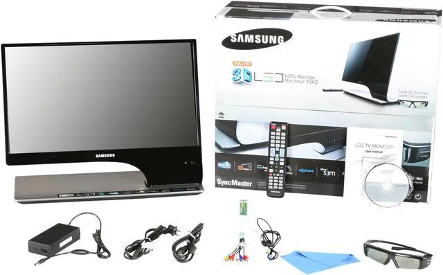 Alt view image 10 of 10 - SAMSUNG T23A950 Black 23" 5ms LED BackLight LCD Monitor w/DTV Tuner & 3D glasses 250 cd/m2 DC 1,000,000:1 (1,000:1)