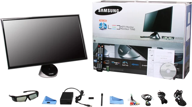 Alt view image 11 of 11 - SAMSUNG T27A750 Black 27" 5ms LED BackLight LCD 120Hz 3D Monitor w/DTV Tuner & 3D glasses 300 cd/m2 DC 1,000,000:1 (1,000:1)