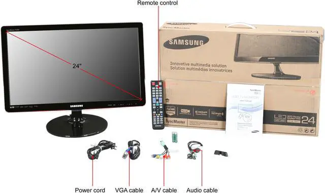 Alt view image 9 of 9 - SAMSUNG T24A350 ToC Rose Black 24" 5ms Full HD  LED BackLight LCD Monitor w/ DTV Tuner 250 cd/m2 DC 1,000,000:1 (1,000:1)