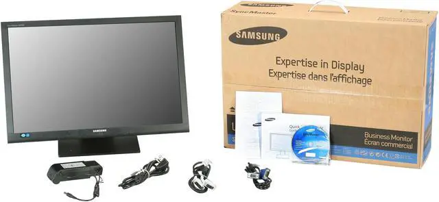 Alt view image 9 of 9 - SAMSUNG S24A450BW-1 Black 24" 5ms Height& Pivot Adjustable Widescreen LED Monitor 250 cd/m2 1000:1