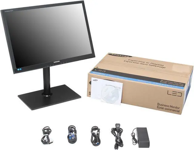 Alt view image 10 of 10 - SAMSUNG S24A850DW Matte Black 24" Height& Pivot Adjustable Widescreen LED PLS Monitor 300 cd/m2 1000:1