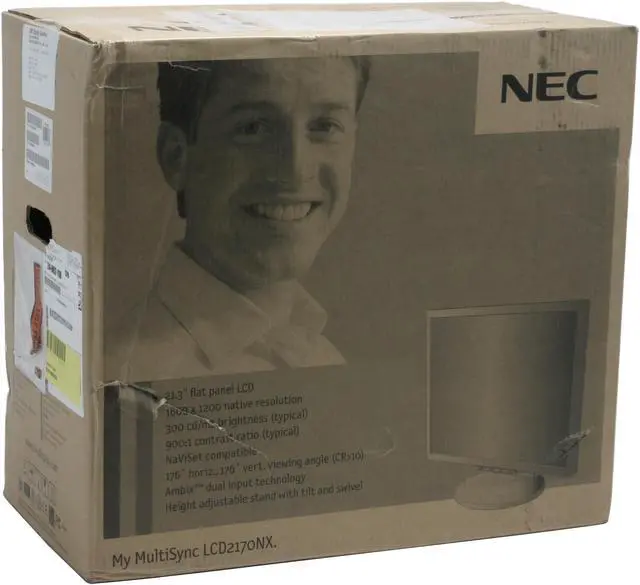 Alt view image 13 of 13 - NEC Display Solutions 21" Active Matrix, TFT LCD UXGA LCD Monitor 8ms(GTG) D-Sub, DVI-D LCD2170NX-BK