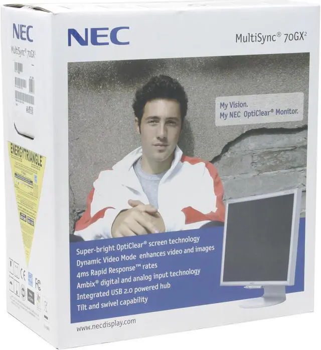 Alt view image 10 of 10 - NEC Display Solutions 17" SXGA LCD Monitor w/USB 2.0 hub 4 ms D-Sub, DVI-D 70GX2