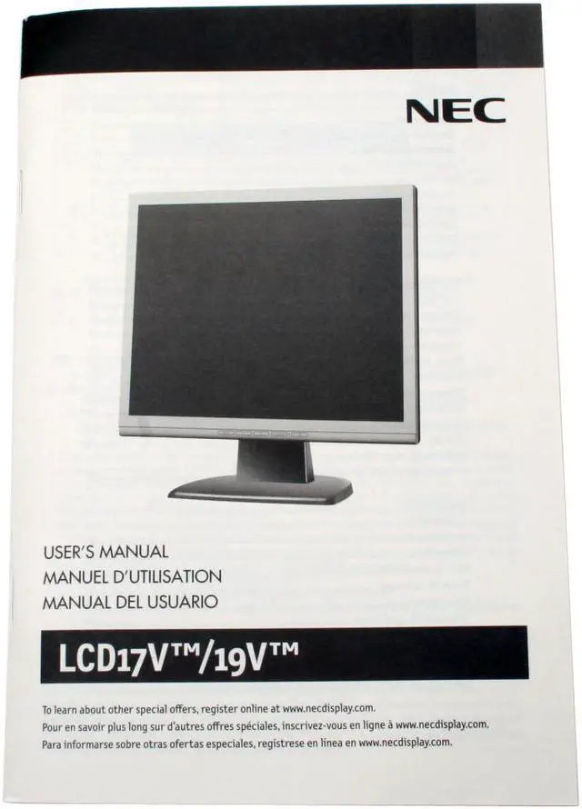 Alt view image 8 of 8 - NEC Display Solutions 17" SXGA LCD Monitor 8 ms D-Sub LCD17V-BK