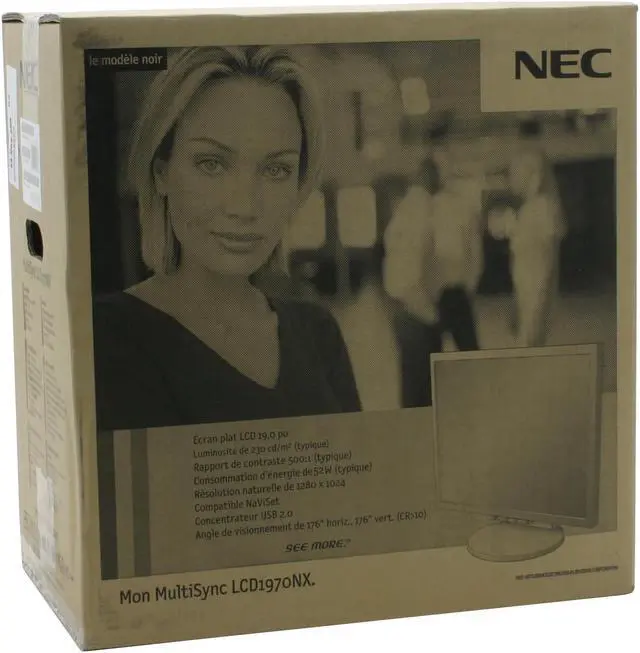 Alt view image 9 of 9 - NEC Display Solutions 19" Active Matrix, TFT LCD SXGA LCD Monitor with 4-port USB 2.0 hub 18 ms D-Sub, DVI, USB LCD1970NX-BK