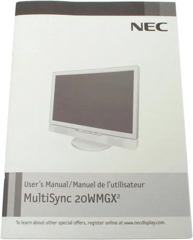 Alt view image 11 of 12 - NEC Display Solutions 20WMGX2-BK Black-Silver 20.1" 6ms DVI Widescreen LCD Monitor with TV-Tuner & 4-port USB 2.0 hub 470 cd/m2 1600:1 Built in Speakers