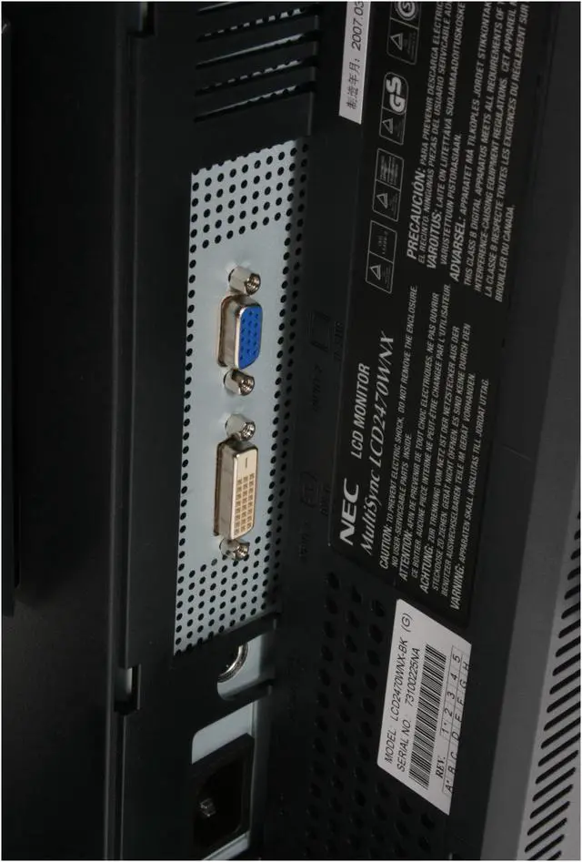 Alt view image 16 of 18 - NEC Display Solutions 24" WUXGA LCD Monitor with HDCP & USB ports 6ms(GTG) D-Sub, DVI-D LCD2470WNX-BK