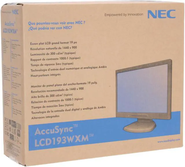 Alt view image 12 of 12 - NEC Display Solutions 19" WXGA+ LCD Monitor 5 ms D-Sub, DVI-D ASLCD193WXM-BK
