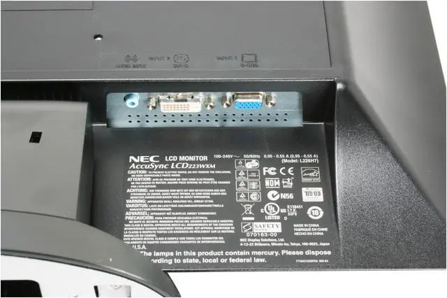 Alt view image 9 of 11 - NEC Display Solutions 22" WSXGA+ LCD Monitor 5 ms D-Sub, DVI-D ASLCD223WXM-BK