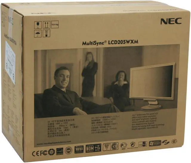 Alt view image 13 of 13 - NEC Display Solutions 20" WSXGA+ LCD Monitor 5 ms D-Sub, DVI-D LCD205WXM-BK