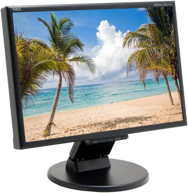 Alt view image 3 of 12 - NEC Display Solutions LCD225WXM-BK Black 22" 5ms Widescreen LCD Monitor w/ Built in Speakers 300 cd/m2 1000:1 w/ Height & Swivel Adjustments