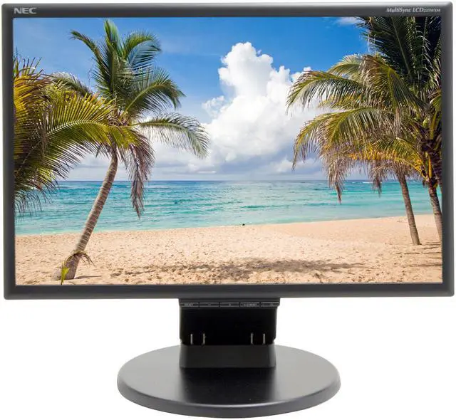 Alt view image 2 of 12 - NEC Display Solutions LCD225WXM-BK Black 22" 5ms Widescreen LCD Monitor w/ Built in Speakers 300 cd/m2 1000:1 w/ Height & Swivel Adjustments