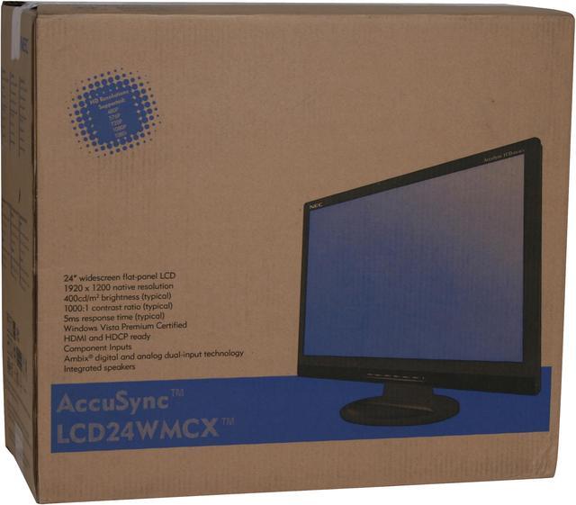 Alt view image 12 of 12 - NEC Display Solutions ASLCD24WMCX-BK Black 24" 5ms HDMI Widescreen LCD Monitor 400 cd/m2 1000:1 Built in Speakers w/ Component connector