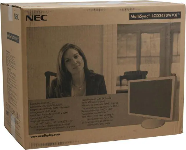 Alt view image 13 of 13 - NEC Display Solutions 24" WUXGA LCD Monitor 5 ms D-Sub, DVI-D LCD2470WVX-BK