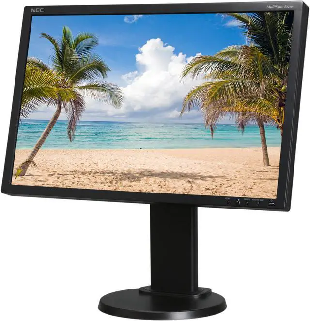 Main image of NEC Display Solutions E222W-BK Black 22" 5ms height pivot tilt & swivel adjust  Widescreen LCD Monitor 250 cd/m2 1000:1