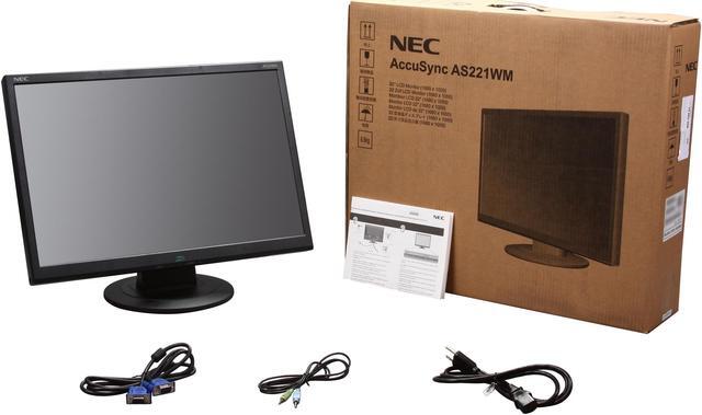 Alt view image 8 of 8 - NEC Display Solutions 22" WSXGA+ LCD Monitor 5 ms D-Sub, DVI-D AS221WM-BK
